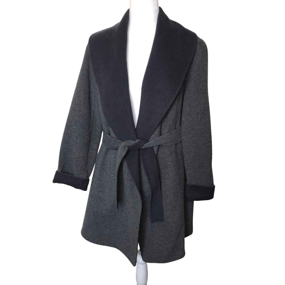 Joie Gray and Black Belted Coat